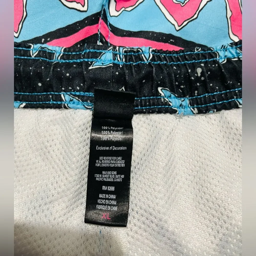 Since Maui swimming trunk novelty sharks waves pockets summer beach men’…